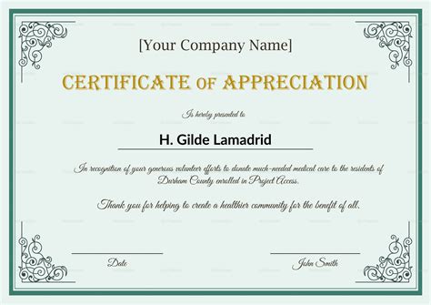 Company Employee Appreciation Certificate Template Intended For In