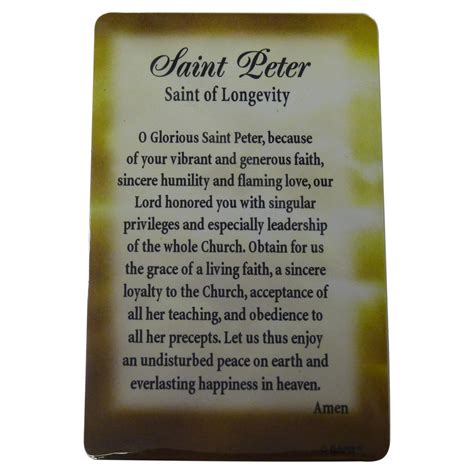 Saint Peter Prayer Card Irish Jewelry Irish Store Tipperary Irish