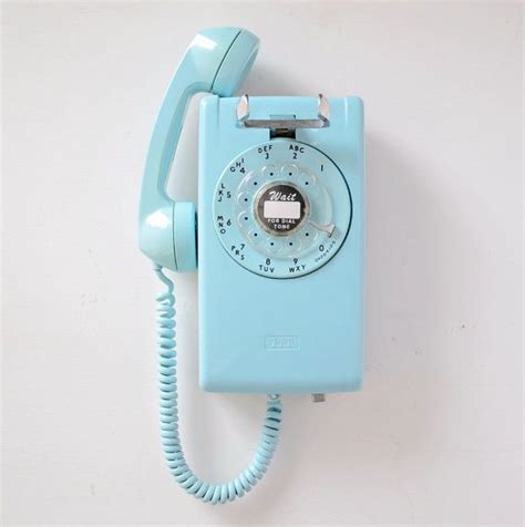 Vintage Rotary Wall Phone Blue Rotary Dial Wall Mount Etsy In 2023