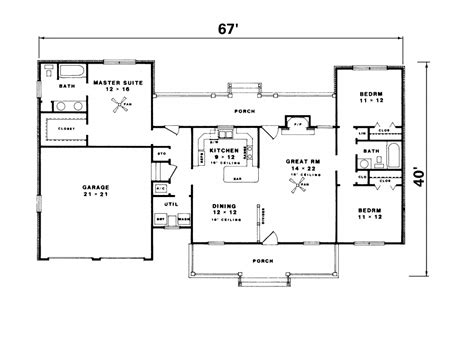 Simple 2 Bedroom Ranch House Plan Simple Ranch House Floor Plans Ranch