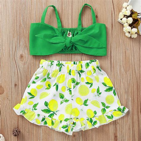 Kaufe Vivatoddler Kids Baby Girls Vest Ruffle Leaf Print Shorts