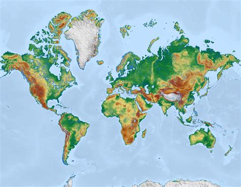 Physical Map Of The World