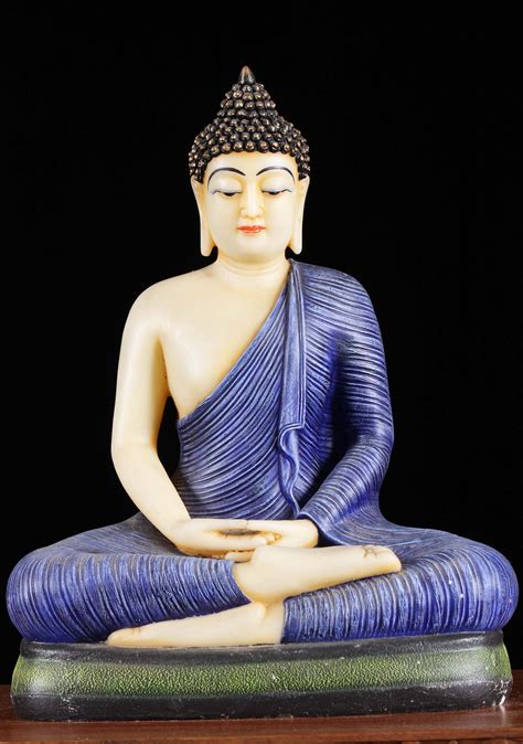 Fiber Meditating Buddha Statue 16 1f27z Hindu Gods And Buddha Statues