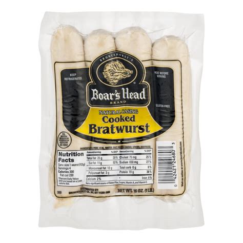 Save On Boars Head Deli Bratwurst Natural Casing Cooked 4 Ct Order