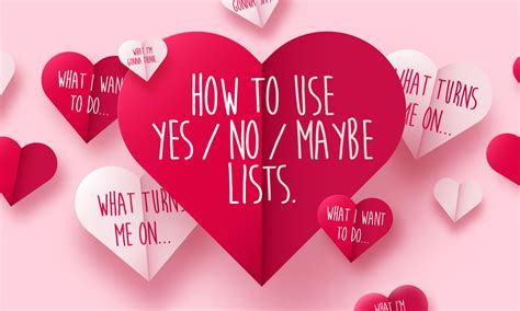 How To Use Yes No Maybe Lists Buzz Blog