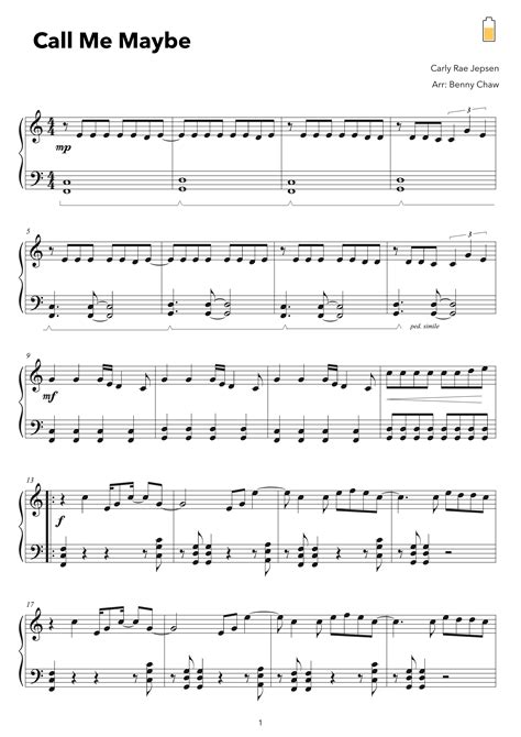 Call Me Maybe Sheet Music Carly Rae Jepsen Piano Solo