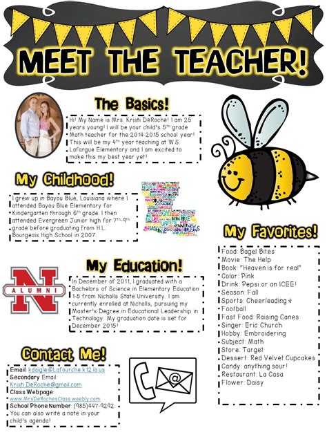 Meet The Teacher Editable Template