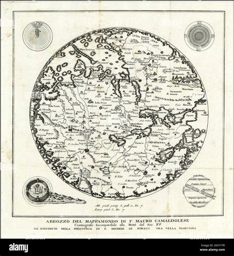 18th Century Facsimile Of The Fra Mauro World Map By Venetian