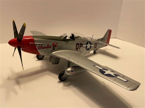P 51d Mustang Blondie 4th Fg 132 Scale Built Plastic Scale Model Very