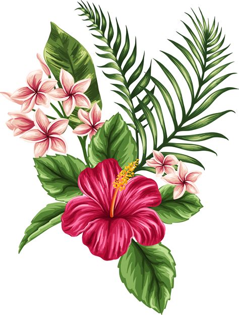 Svg Transparent Tropical Watercolor Flowers Leaves Tropical Flower