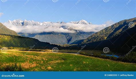 View Of New Zealand Mountains Stock Image Image Of Glacier Landscape