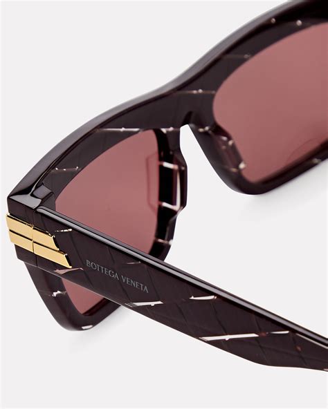 Bottega Veneta Oversized Intreccio Rectangular Sunglasses Intermix®