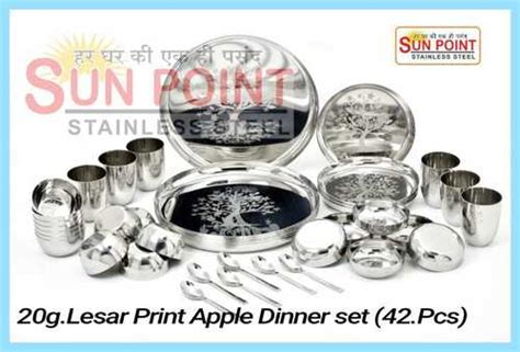 Silver Stainless Steel Dinner Set For Home Hotel And Restaurant Usage