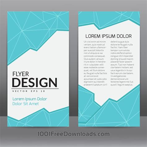 Free Vectors Flyer Template With Blue Polygonal Background Abstract