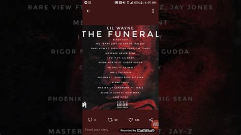 lil wayne new album the funeral tracklist youtube