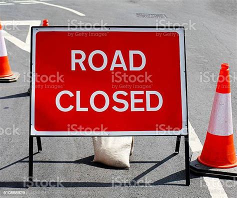 Road Closed Sign With Clipping Path Stock Photo Download Image Now