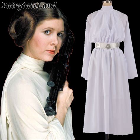 Star Wars Princess Leia Cosplay Costume Leia White Dress Princess
