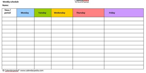 Free Download 5 Blank Work Schedule Templates To Boost Your Work