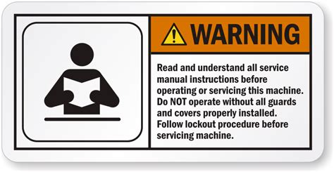 Warning Read Service Manual Before Operating Machine Label Sku Lb 2280