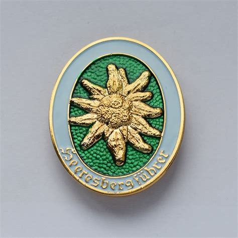 Ww2 German Edelweiss Mountain Division Officer Metal Badge 33202 On