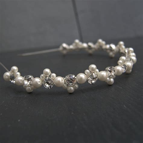 pearl headband diamante stones and pearls by weddingandgems £39 99 pearl headband bridal