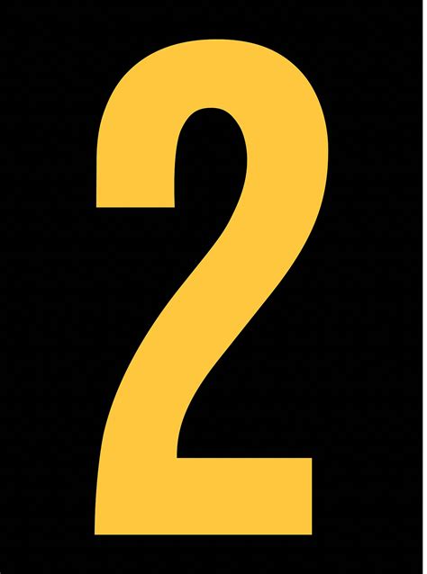 Stranco Inc Reflective Number Label 2 Reflective Yellow On Black 2 1