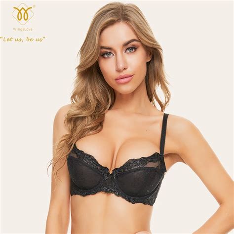 Wingslove Women S Sexy Lace Bra Plus Size Underwire Embroidered Unlined