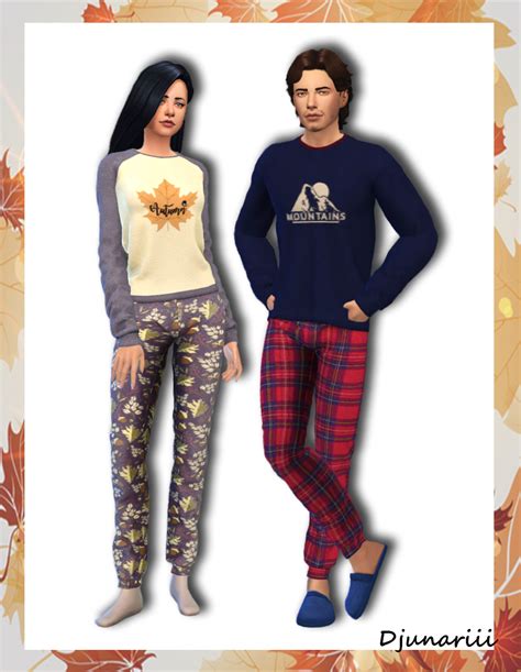 Custom Content For Sims 4 Warm Fleece Pajamas M