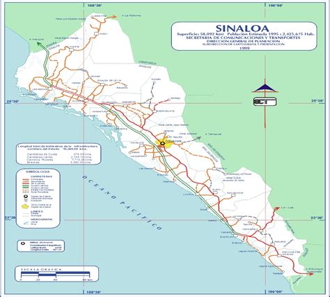Sinaloa Mexico Road Map •