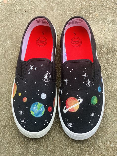 Hand Painted Shoes Galaxy Shoes Planets Painted Shoes Diy Painted