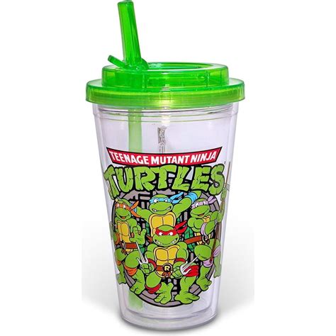 Teenage Mutant Ninja Turtles Group Sewer Flip Straw Travel Cup Acrylic