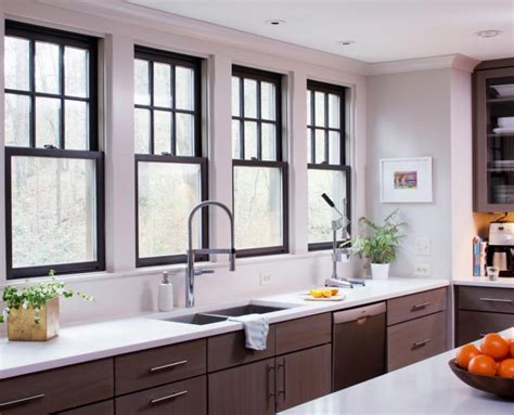 Small Kitchen With Sleek Window Treatments Ksi Cuisine Solutions