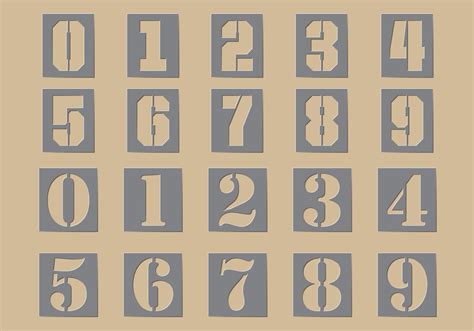 Stencil Number Vectors 108124 - Download Free Vectors, Clipart Graphics & Vector Art
