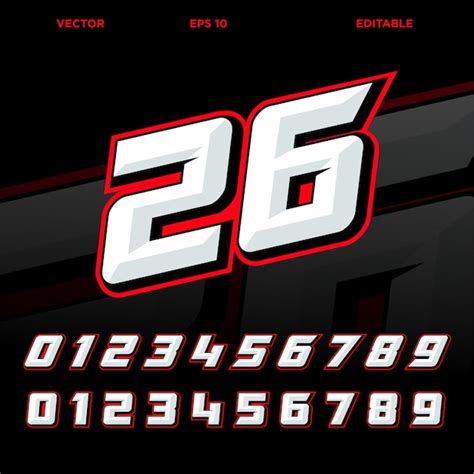 Racing Number Font Vectors And Illustrations For Free Download Freepik