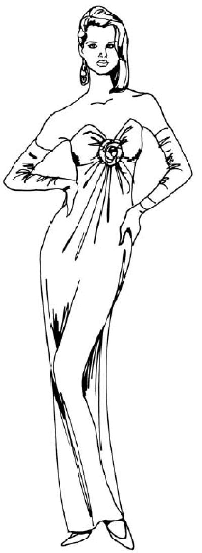 Beautiful flowing lines and elegance; 2. Draw the Dress Outline - How to Draw a Woman in an ...