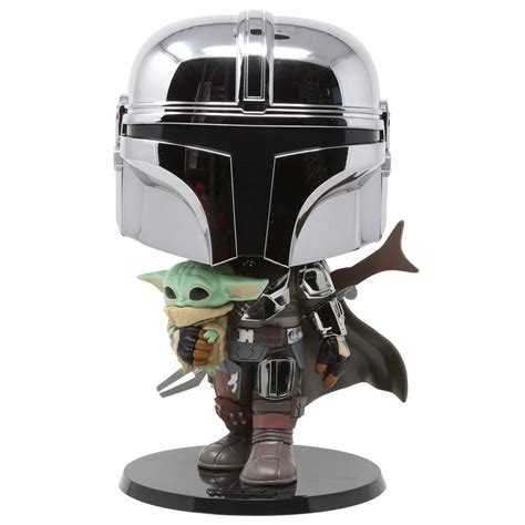 Funko POP Star Wars Mandalorian 10 Inch Chrome Mandalorian With The