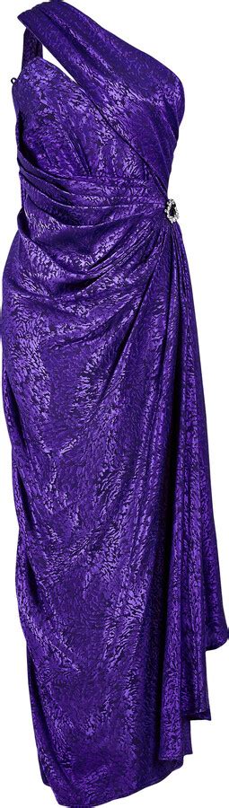 Moda Archive X Tab Vintage Emanuel Ungaro 1980s Purple Jacquard Silk