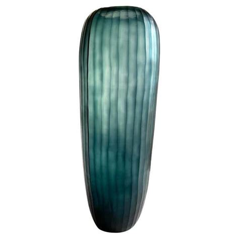 Contemporary Guaxs Azure Tall Otavalo Oval Glass Vase For Sale At 1stdibs
