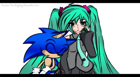 Sonic And Hatsune Miku Sonmiku By Esteban The Hedgehog On Deviantart