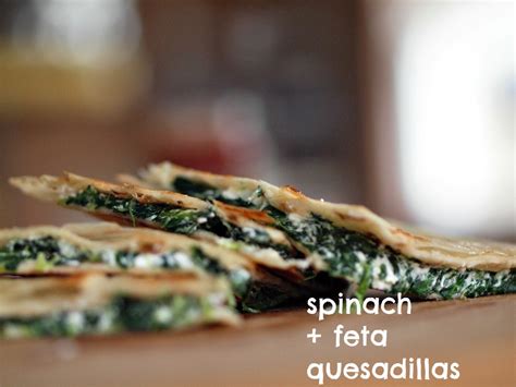 Place an equal amount of the mixture on the cheese side of each tortilla. quick quesadillas - ham and pineapple or spinach and feta
