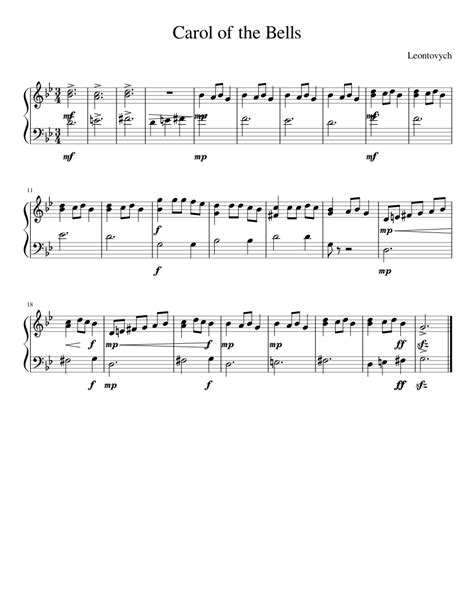 7th grade carol of the bells violin sheet music. Carol of the Bells Sheet music for Piano | Download free in PDF or MIDI | Musescore.com