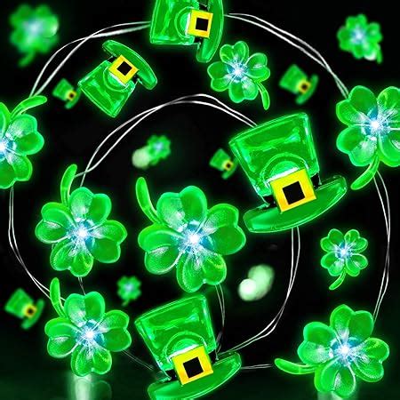Amazon Com 10 Green Irish Shamrock St Patrick S Day String Lights 7