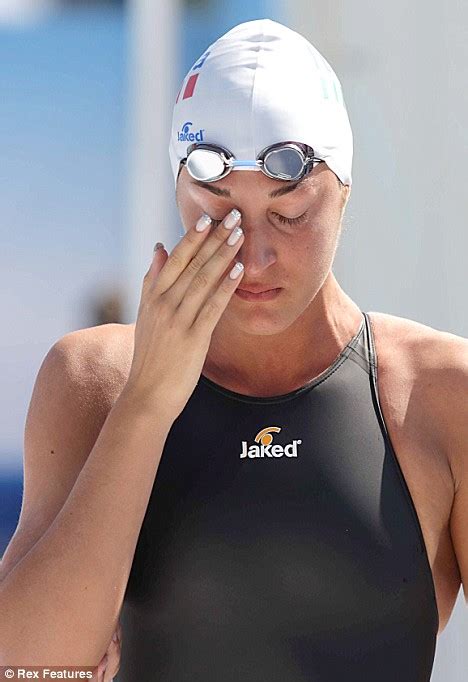Top Italian Swimmers Horror As Her Bathing Costume Bursts Open In A