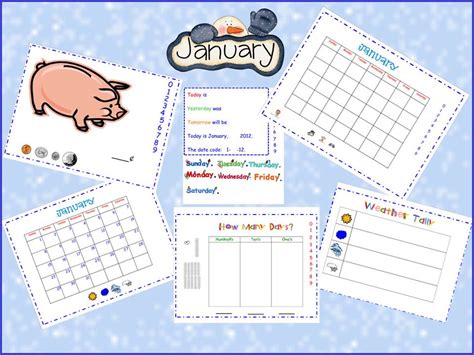 A Teachers Touch January Smartboard Calendar