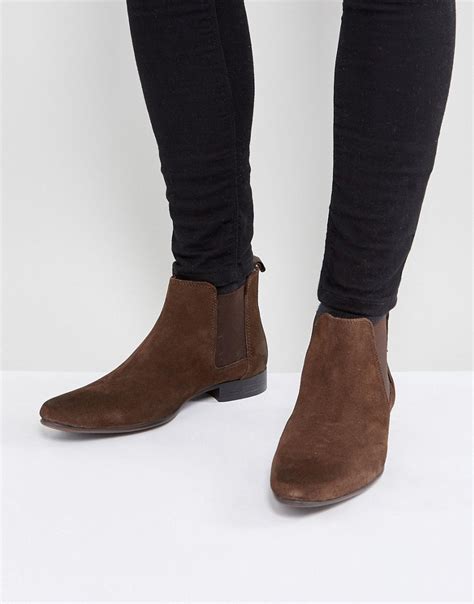 Mens faux suede leather chelsea boots shoes slip on pumps fur lined warm work ltop rated seller. ASOS | ASOS Chelsea Boots in Suede at ASOS