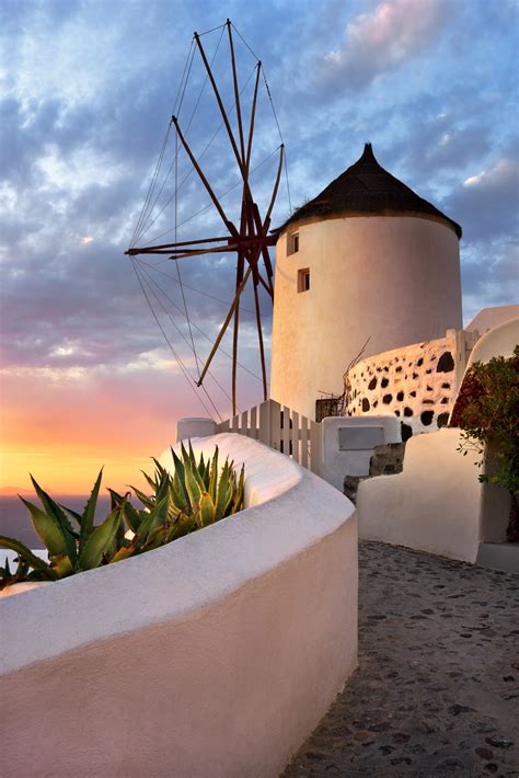 Windmill In Oia Village Santorini Greece Anshar Images