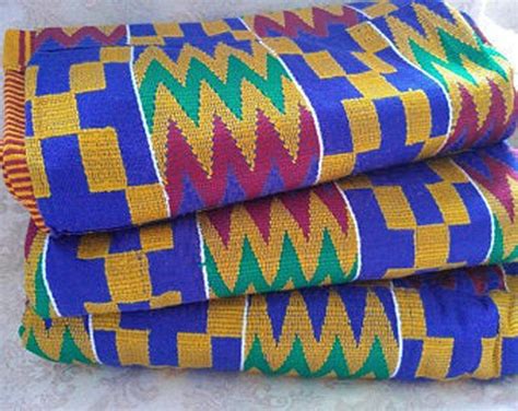 Kente Cloth African Fabric Blue Ghanaian Fabric Authentic African
