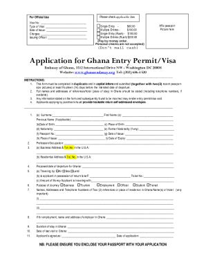 Ghana Visa Application Fill And Sign Printable Template Online