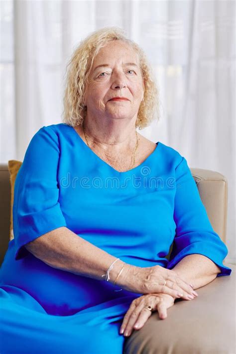 Senior Woman In Blue Dress Stock Image Image Of Doctor 179801497