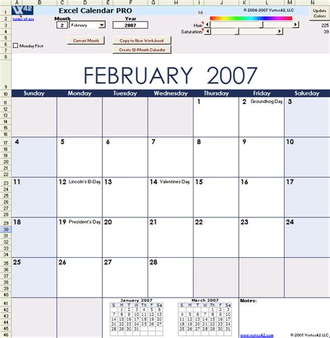 Excel Calendar Pro